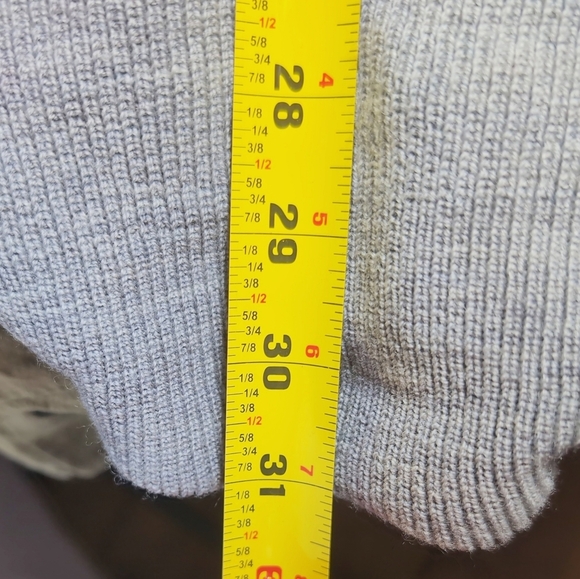 Cynthia Rowley Gray Cowl Neck Sweater Extra Fine Merino Wool Sz S - Picture 5 of 5